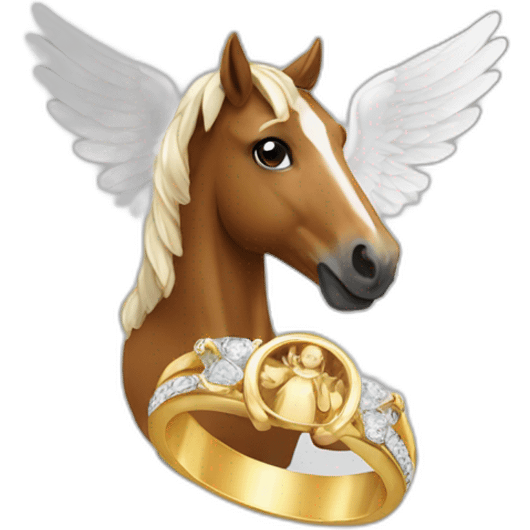 a horse with angel ring emoji