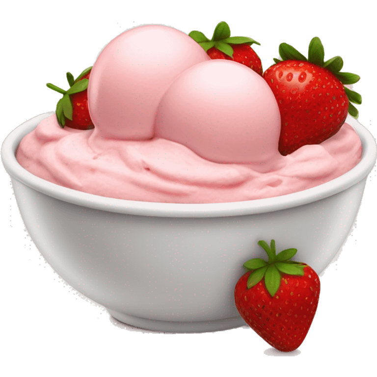 Strawberry and vanilla ice cream mixed in a bowl emoji