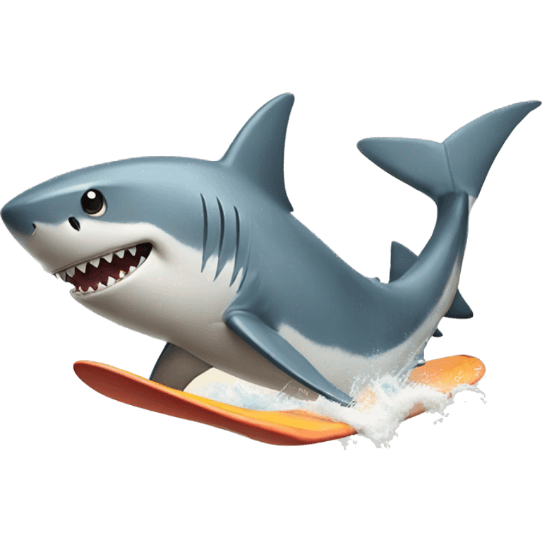 Shark surfing emoji