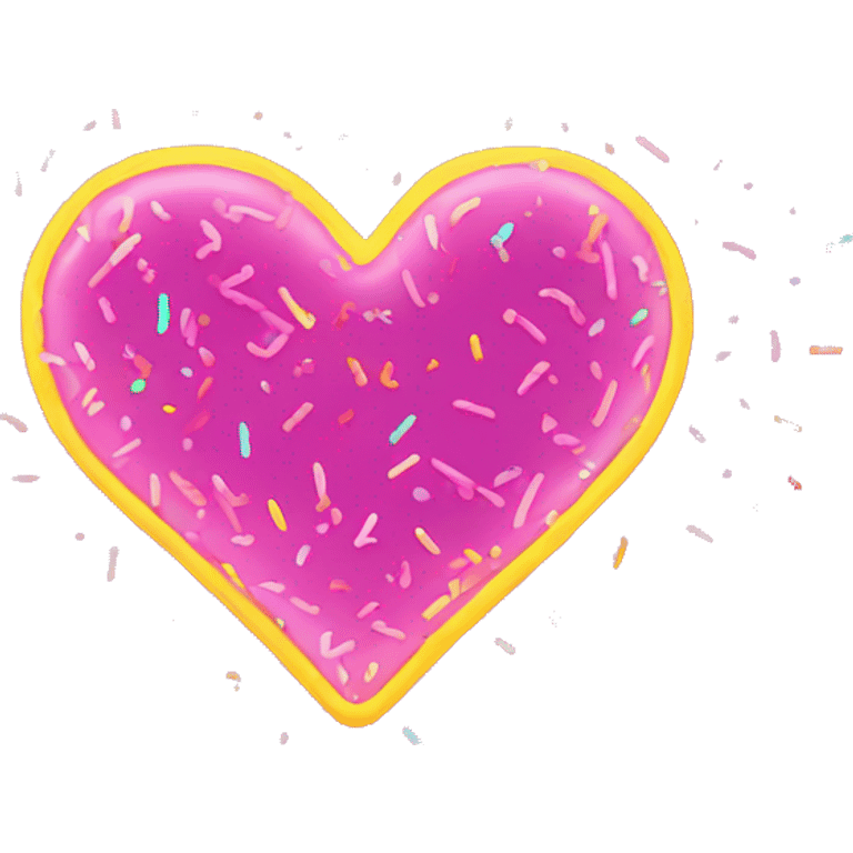 neon glow heart sketch with sprinkles emoji