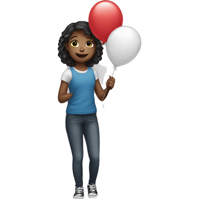 Girl holding a balloon emoji