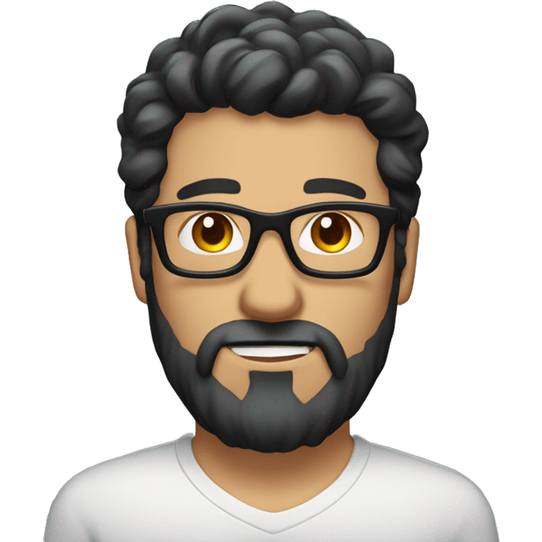 groom with dark hair a scruffy beard and metal frame glasses p skin emoji