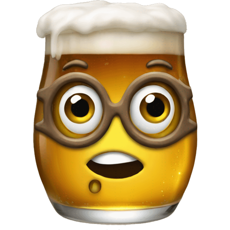 Beer with eyes emoji