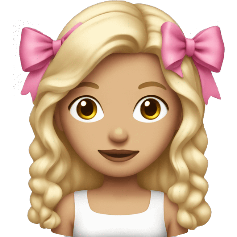 Girl with pink bow on her blondish hair emoji