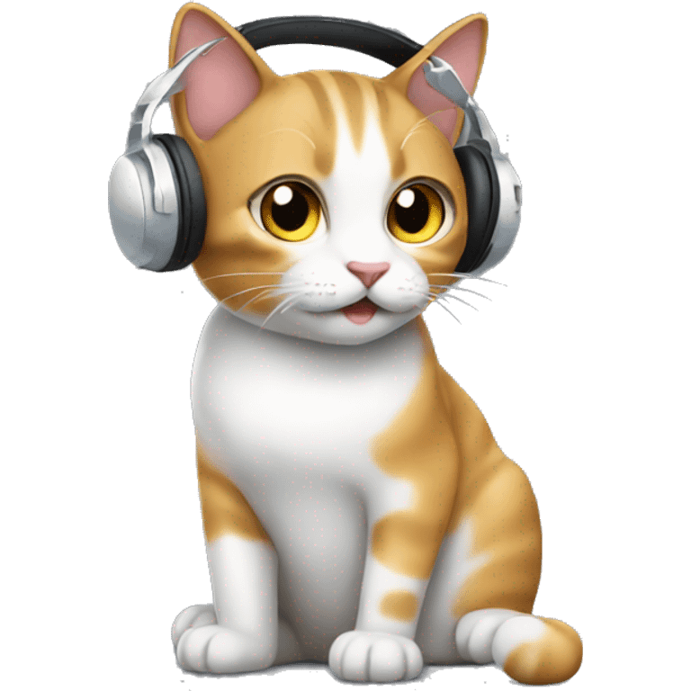 cat with headphones emoji