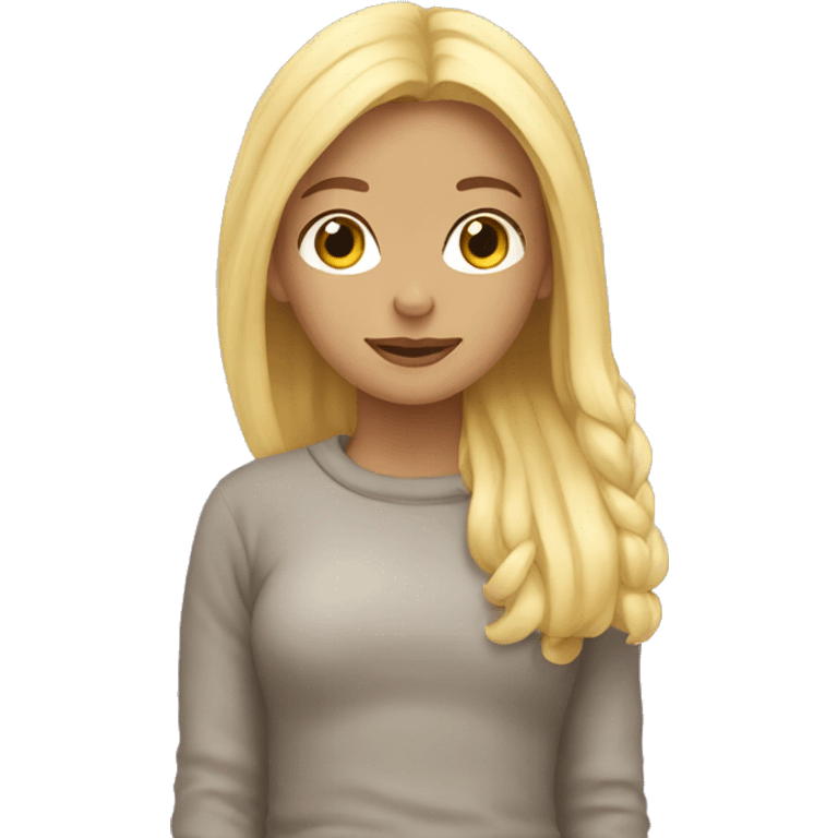 Blonde girl cozy emoji