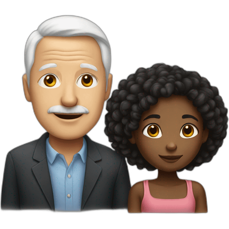 young black girl and old white man  emoji