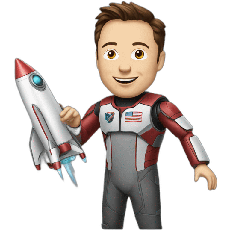 elon musk playing with rocket toy emoji