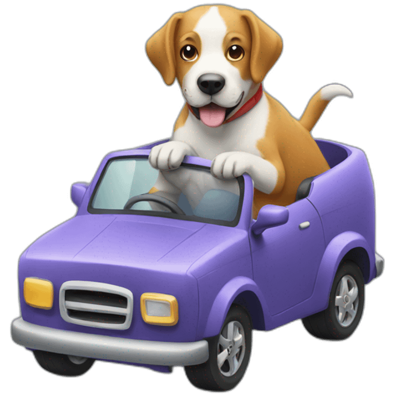 Dog riding car emoji