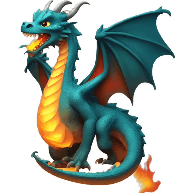 "dragon with fire" emoji