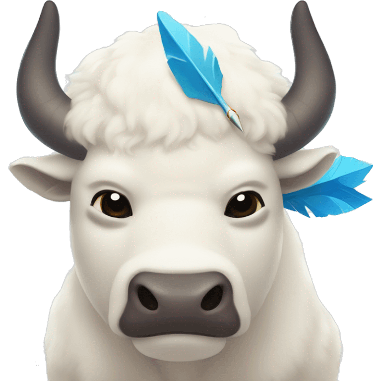 appa white bison with arrowfrom avatar the last airbender with blue arrow on forehead emoji