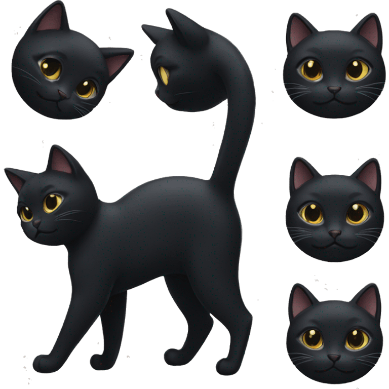 black cat emotion emoji