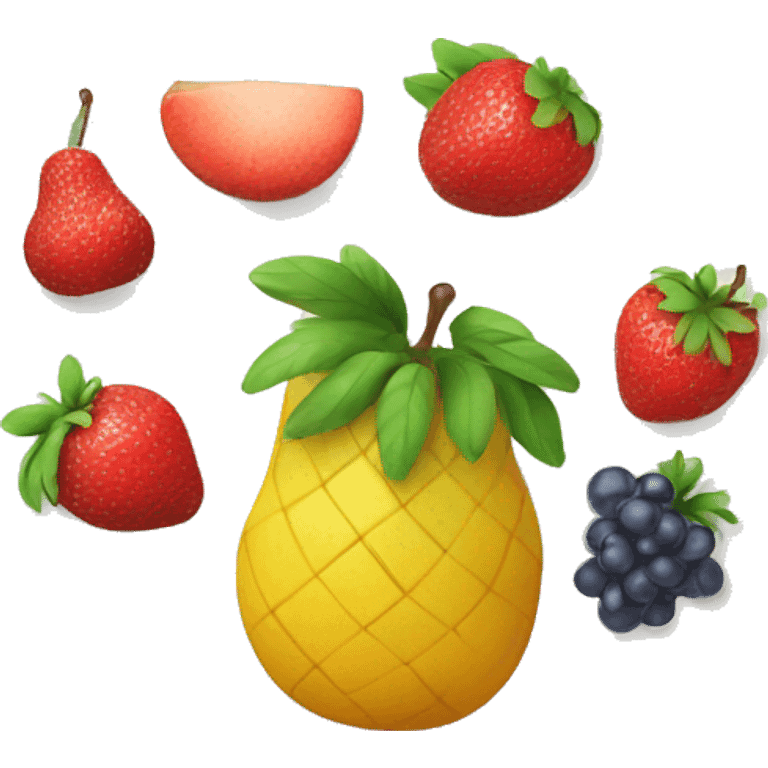 A plate of fruit emoji