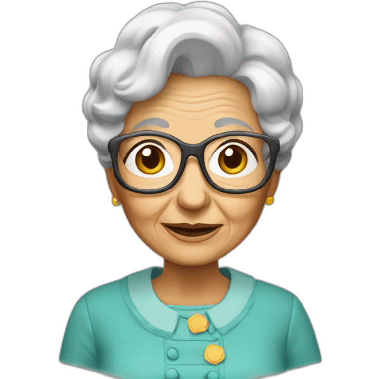 Granny with pancakes emoji