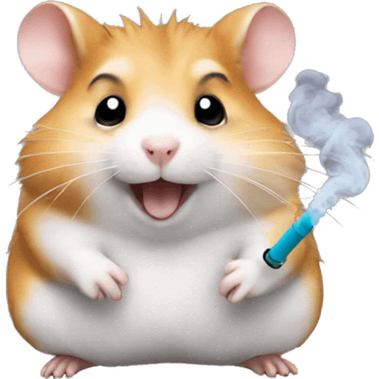 hamster with a happy face smoke shisha emoji