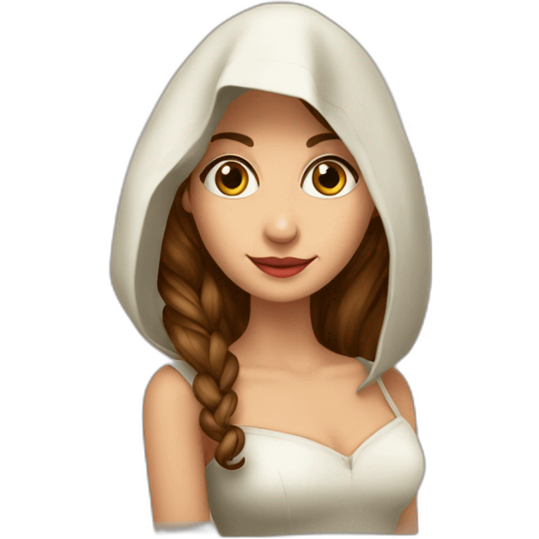 Donna bella vestita da strega con un mazzo di tarocchi in mano emoji