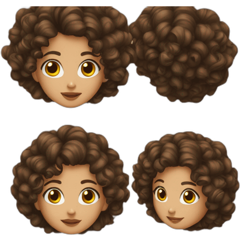 brunette girl with curly hair emoji