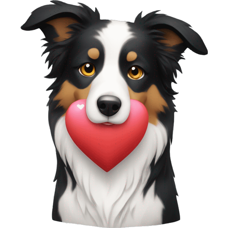 Bordercollie holding heart emoji