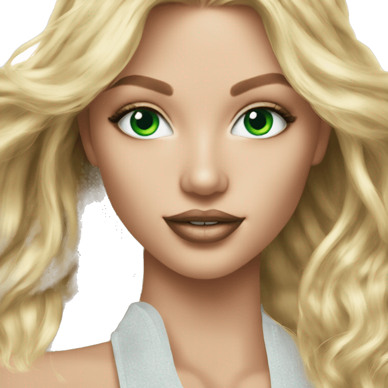 Realistic victoria secret model blonde green eyes  emoji