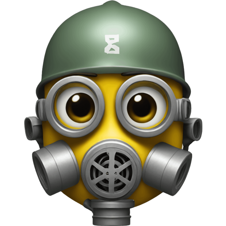 minion with a ww2 gas mask on emoji