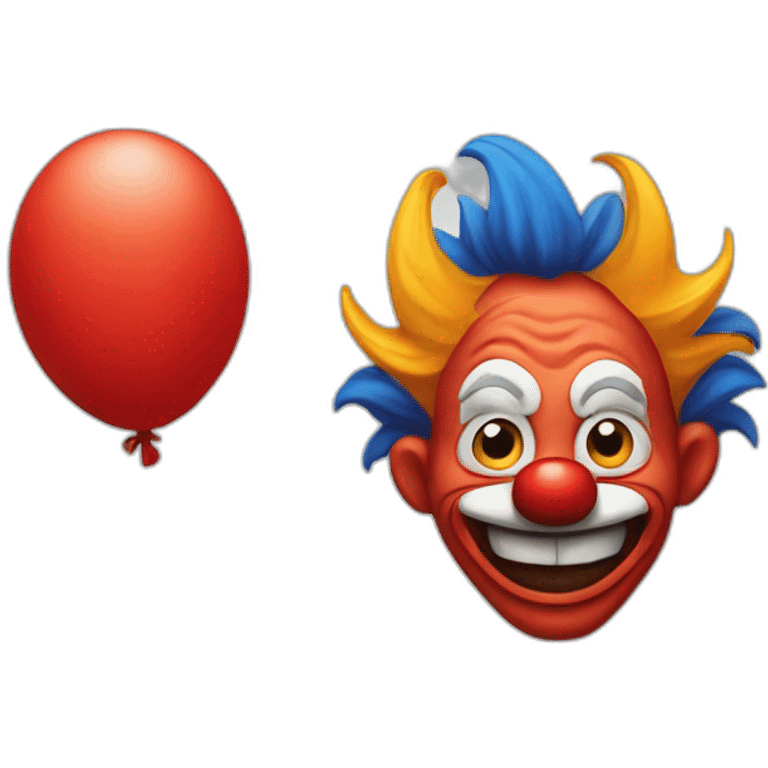 a goofy angry clown with a circo in back of him emoji