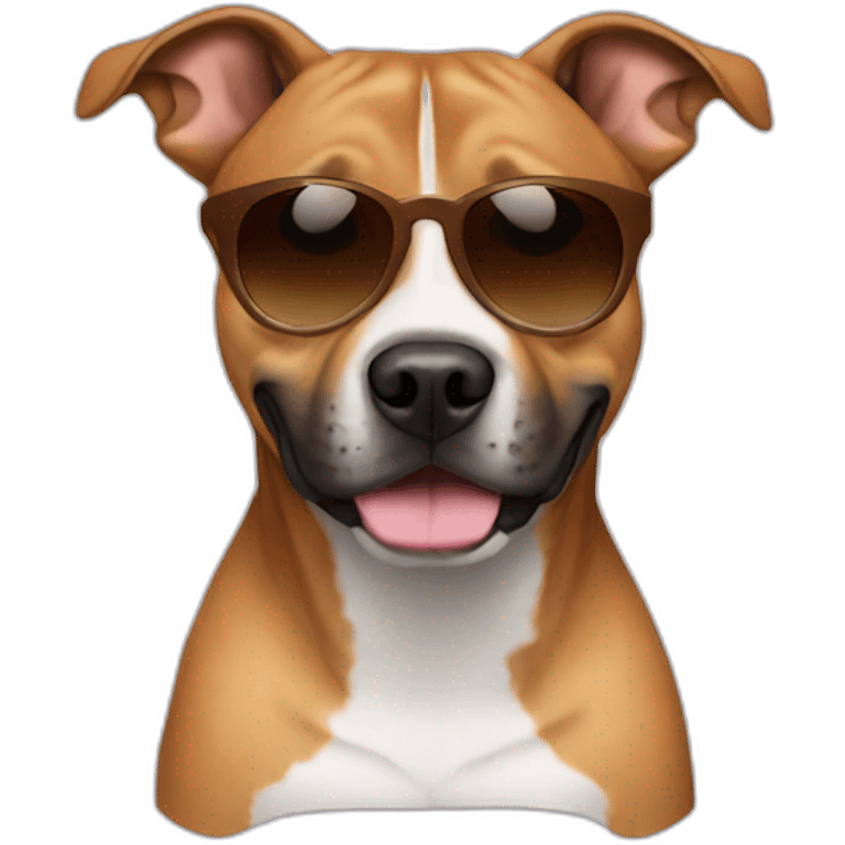 Staffy light brown with sunglasses emoji