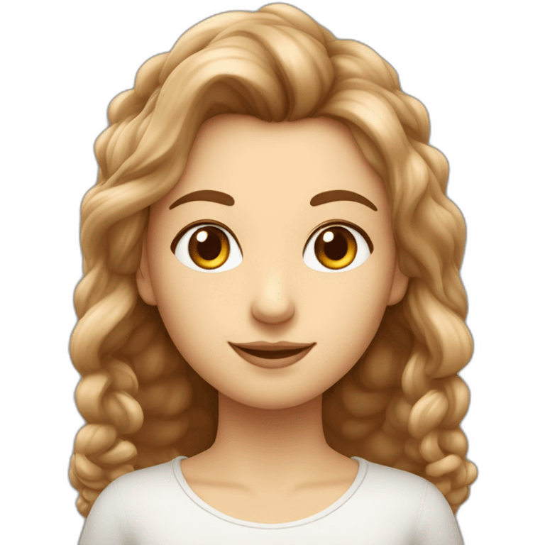 fée avec les cheveux chatain et la peau beige avec les yeux noisette emoji