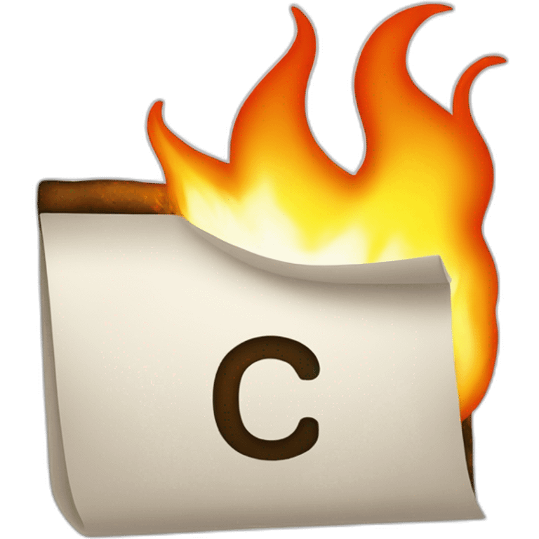 fire encasing a white letter c emoji