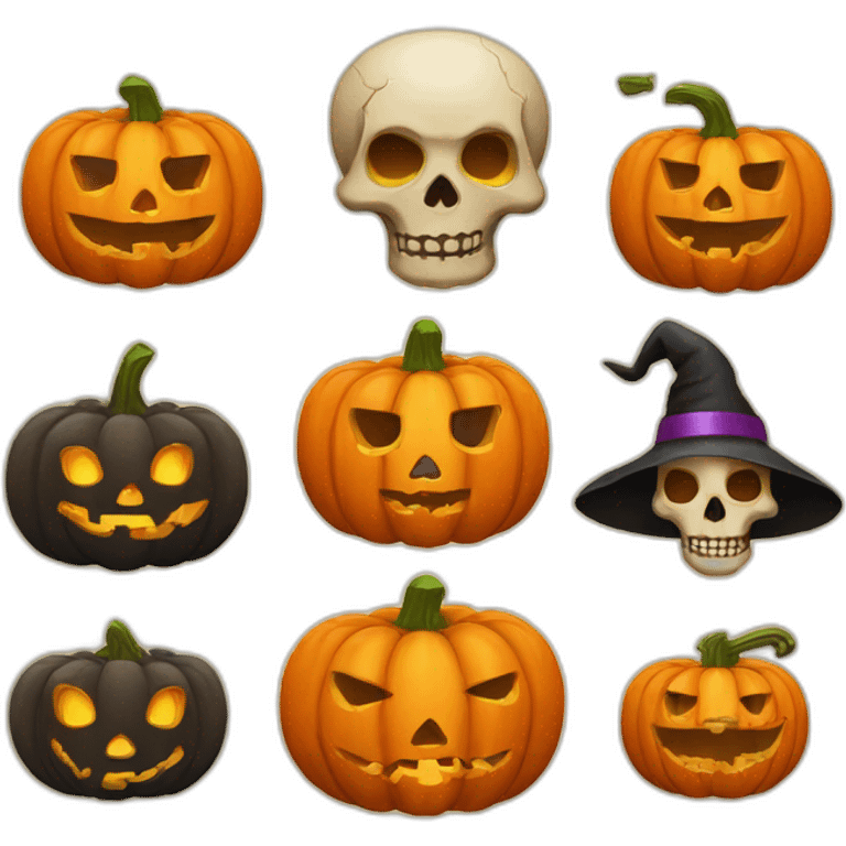 Halloween calavera en calabaza emoji