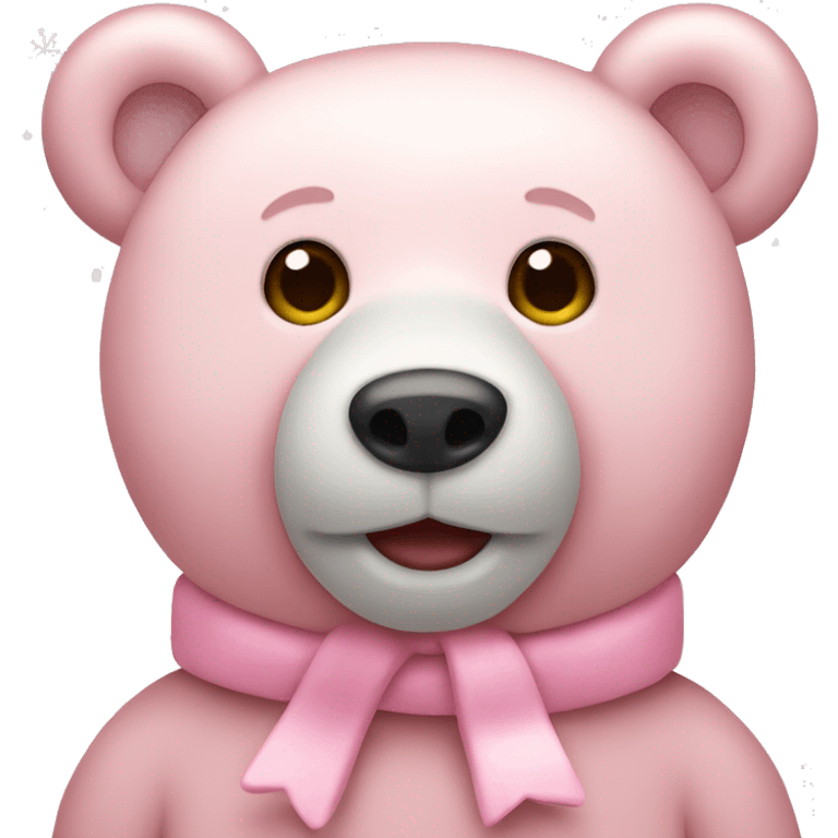 Light pink Christmas bear emoji