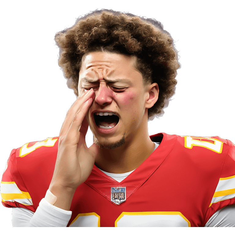 Patrick Mahomes crying to a ref emoji