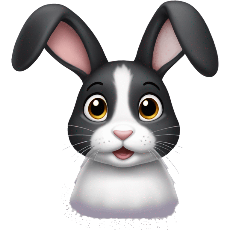 Bunny with black hair emoji