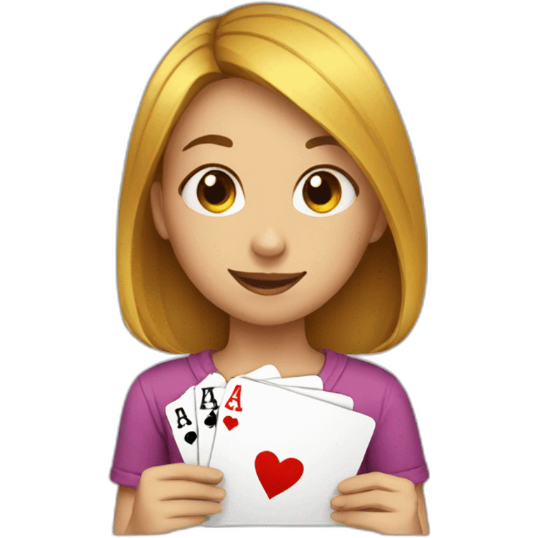 Girl playing cards emoji