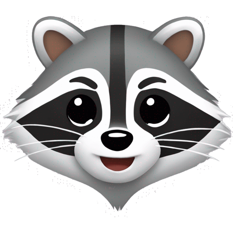 raccoon with closed eyes and hearts around emoji