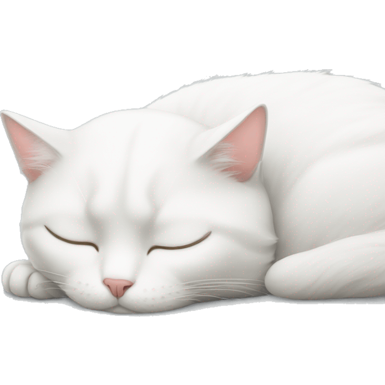 white cat sleeping  emoji