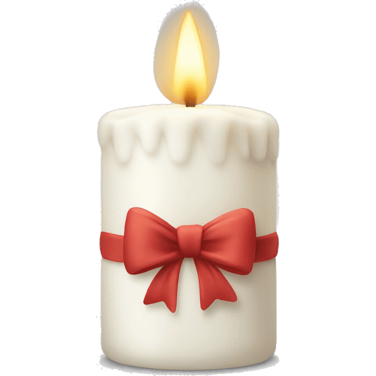 White candle with bow emoji