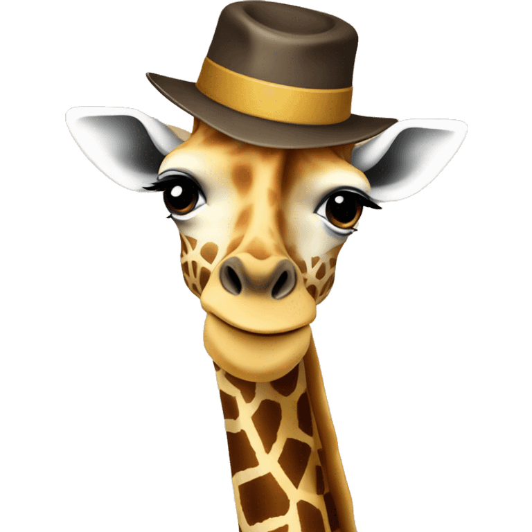 giraffe wearing a hat emoji