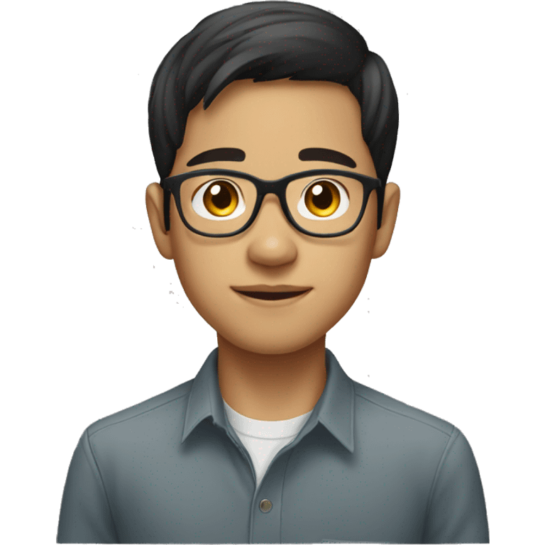 Young Vietnamese male with glasses emoji