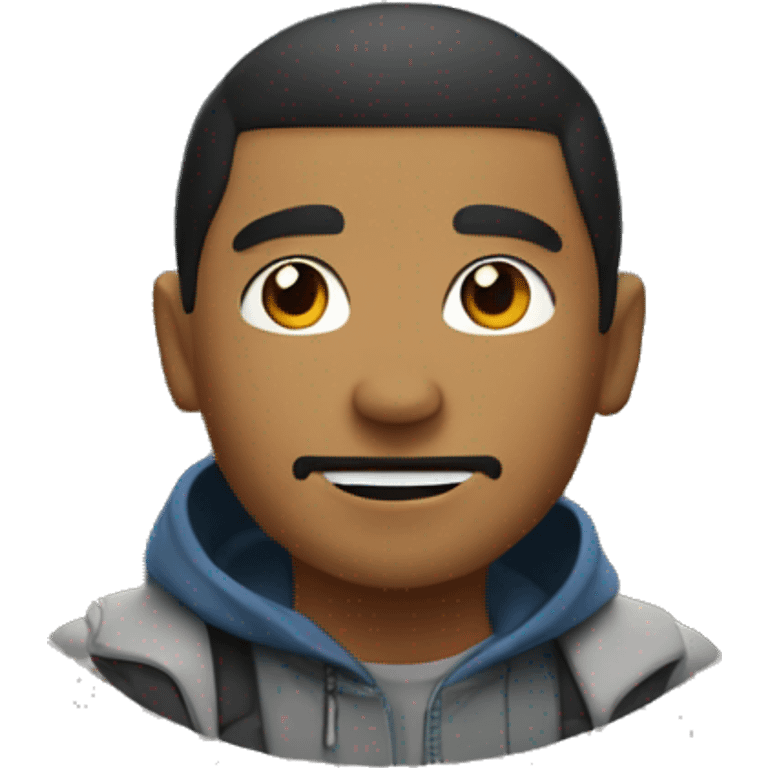 young man with fu-man-chu on top of a mountain emoji