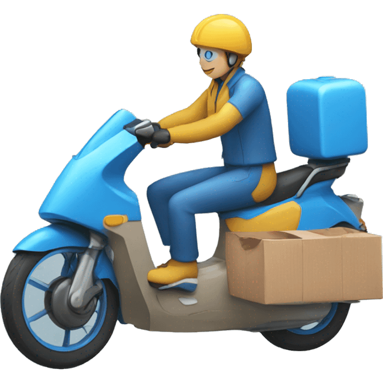 food delivery with blue bike emoji