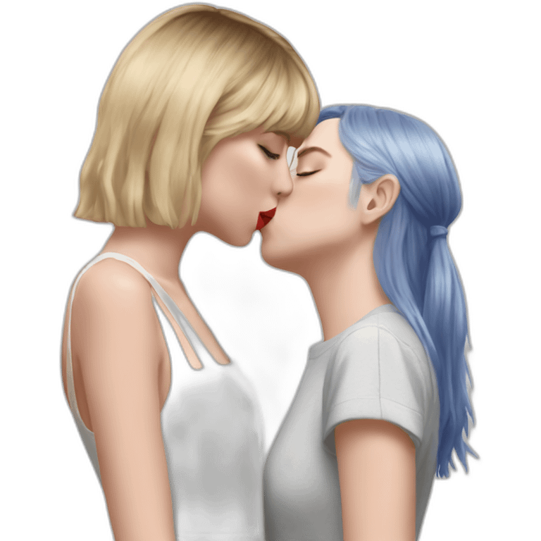 taylor swift and billie eilish kissing emoji