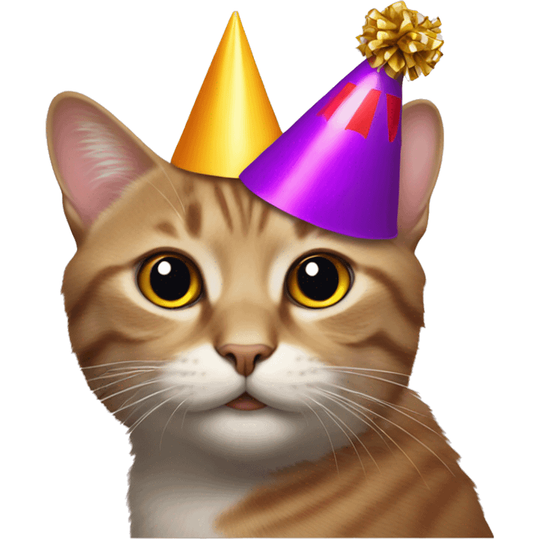 cat wearing a party hat emoji