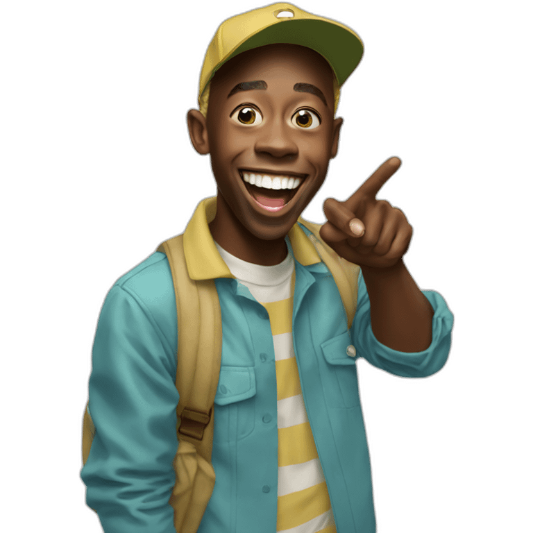 tyler the creator laughing pointing finger emoji