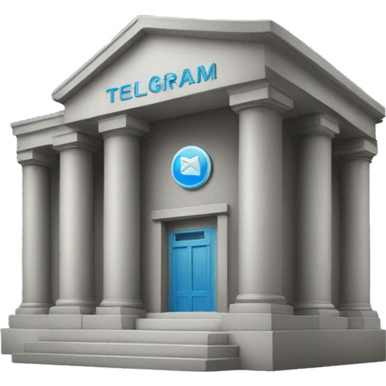 bank with telegram blue icon on it emoji