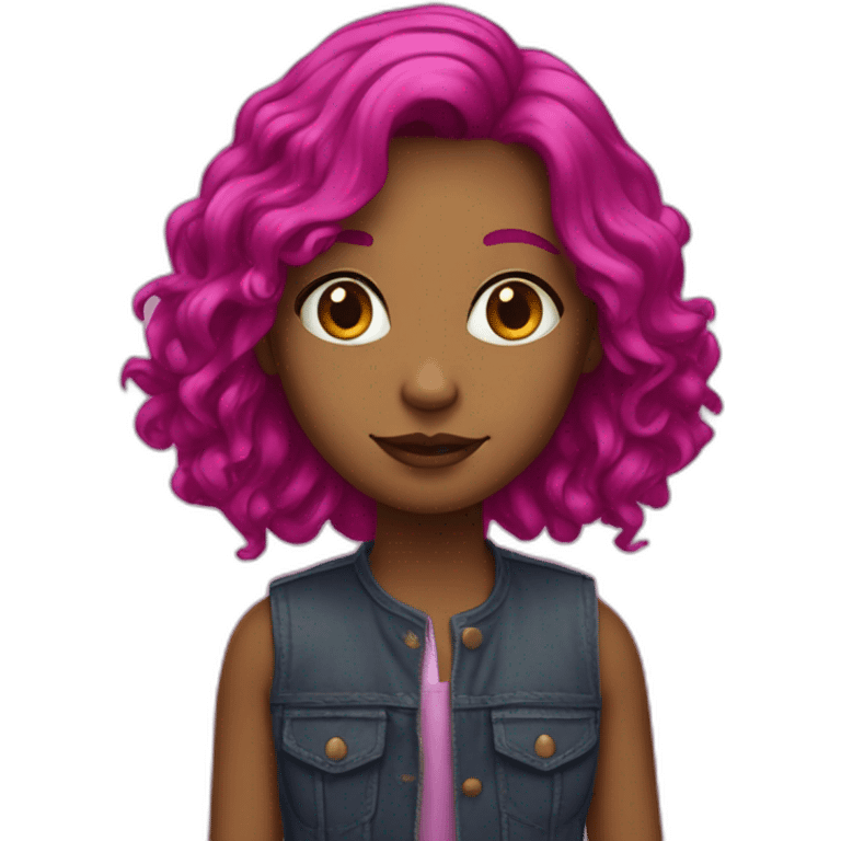 A magenta hair girl with white skinton  emoji