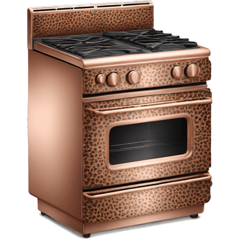 Realistic rose gold stove oven decorated in leopard print pattern. emoji