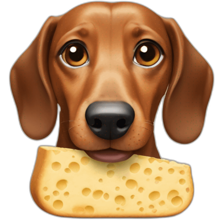 Dachshund comendo queijo emoji