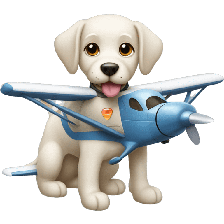 a dog that drives an airplane emoji