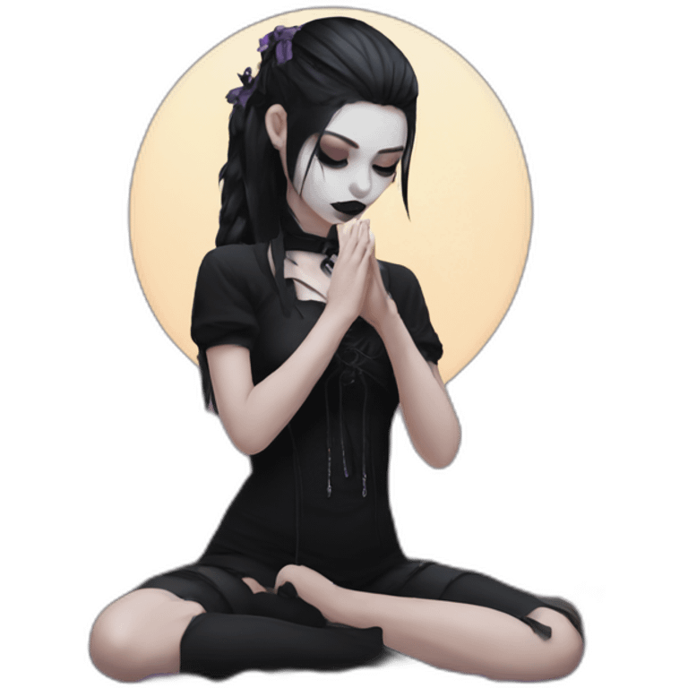 goth girl doing a ritual emoji