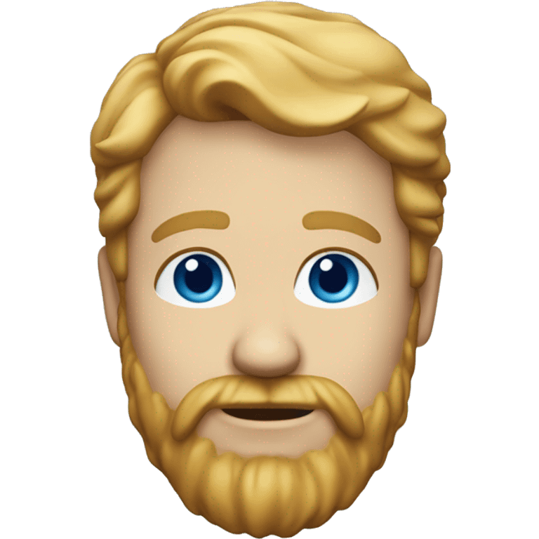 3d face white male 40 years old, blonde hair, strawberry blond beard, blue eyes emoji